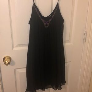 Black dress with sequin neckline